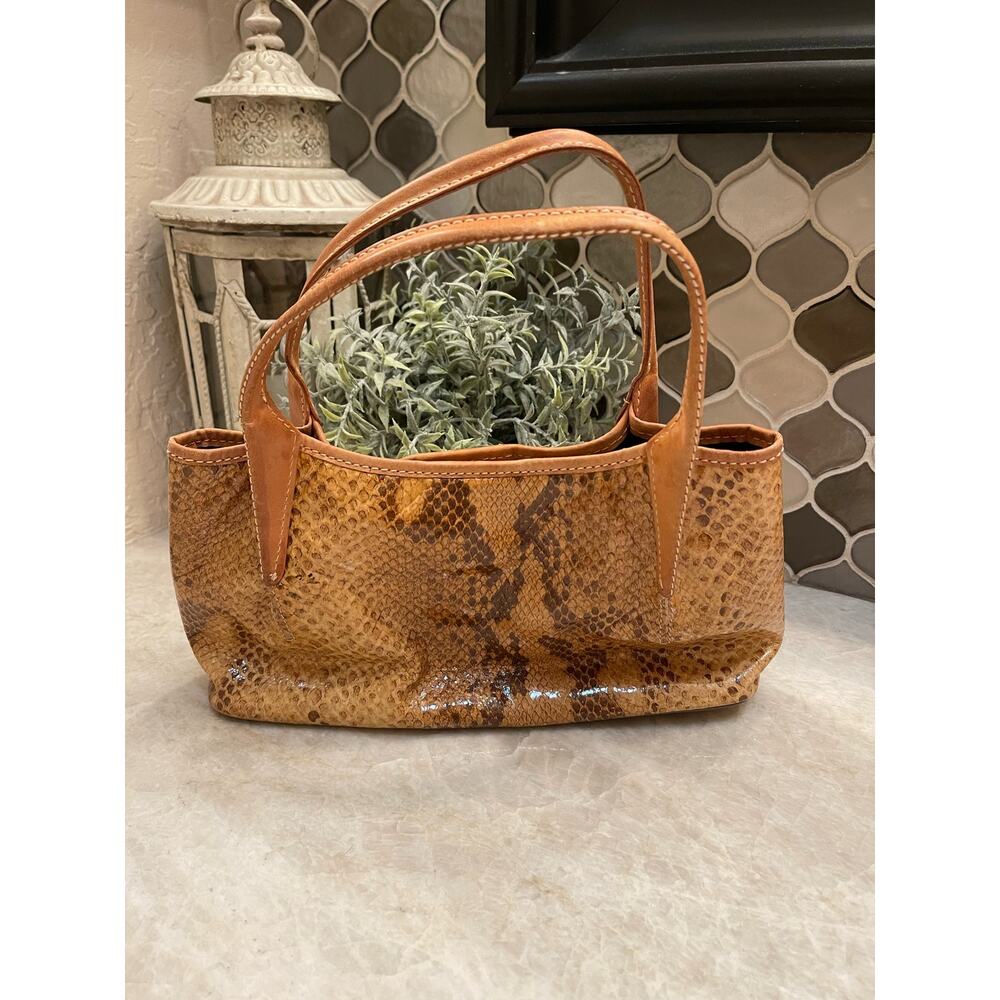 Maxx New York Purse Beige Snakeskin Print
